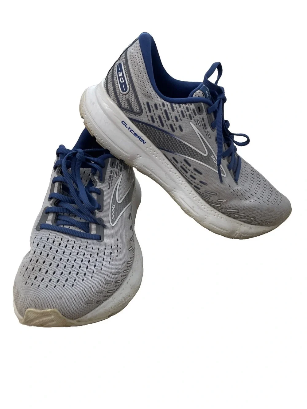 Brooks Glycerin 20 Men’s 9.5 D Gray/Blue Running Shoes Cushioned 1103821D070